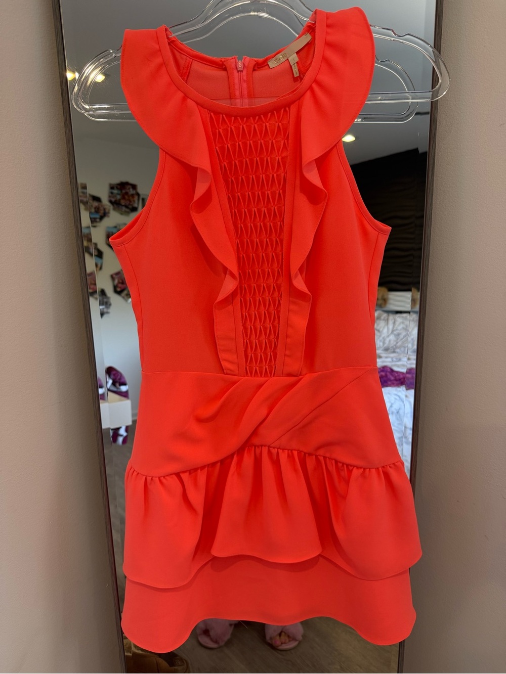 Maje Coral Ruffle-Trim Mini Dress - Picture 2 of 5